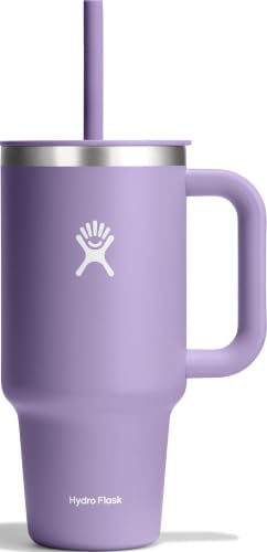 Hydro Flask Travel Tumbler with Handle, Lid and Straw - Insulated Stainless Steel in 32 Oz Moonshadow