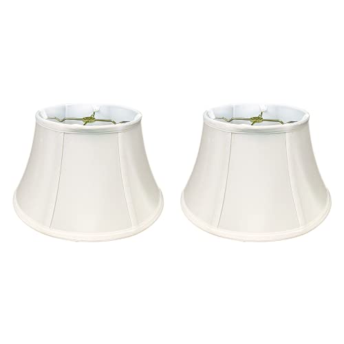 Royal Designs, Inc. Shallow Drum Bell Billiotte Wall Lamp Shade, BS-711-17WH-2, White, 11 x 17 x 10, Set of 2