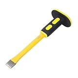 KiBcsLic Maurerwerkzeug mit Handschutz, Flaches Stein Und Felswerkzeug Aus Kohlenstoffstahl Zum Abtragen Und Bearbeiten von Mörtel Und Stein, 12 Inch