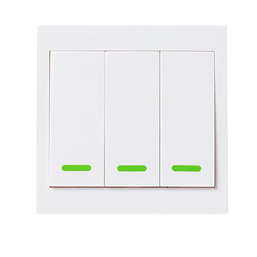 Interruptor de pared de 3 bandas HUIOP con panel de control RF 433 MHz tipo 86 2