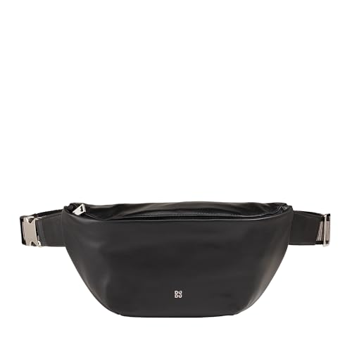 Marsupio in Vera per con Cinghia Regolabile Design Pulito Capiente a 3 Zip uomo donna elegante nero pelle