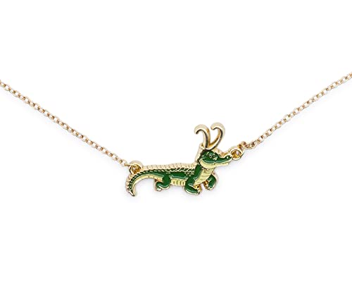 Marvel Studios Loki Alligator Pendant Necklace with Gold Chain and Extender | Fashion Jewelry, Costume Cosplay Accessories | MCU Superhero Comic Book Gifts and Collectibles