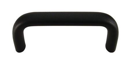 2.24 x 7.56 Lg. M8x1.25 thd., Plastic Coated Black Matte Finish, Oval Aluminum Metric, Pull Handle (1 Each)