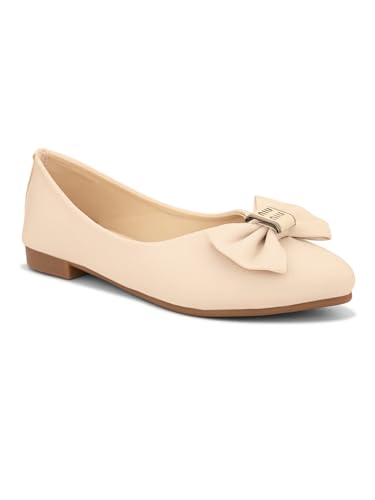 Image of XE Looks Stylish Ballerinas with Gold Bow Accent - Comfortable, Versatile, and Ideal for Elevating Your Everyday Outfits for Girls & Womens