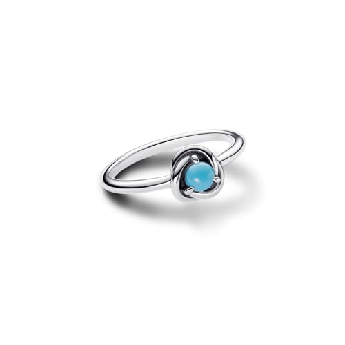 Pandora Turquoise Blue Eternity Circle Ring 192993C12-562