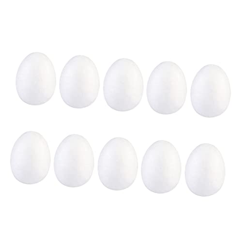 ibasenice 50 Piezas Unidades Huevos de Espuma Sólidos para Pintar Manualidades Pascua DIY Decoración Festival Blanca