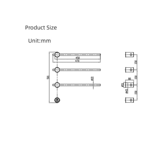 Toallero eléctrico SUS304 inteligente de acero inoxidable con timer 6