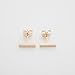 Middle Bar Stud Earrings in 18k Rose Gold Plated, Minimalist, Delicate, Dainty Jewelry Earring Stacking Studs for Women (Rose Gold)
