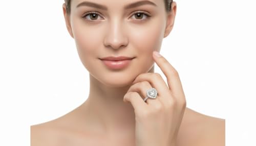 Image of Choose Your Gemstone Rollover Heart Diamond CZ Engagement Ring 925 Sterling Silver Heart Shape Petite Engagement Rings Lightweight Office Wear Everyday Gift Jewelry US Size 4 to 12