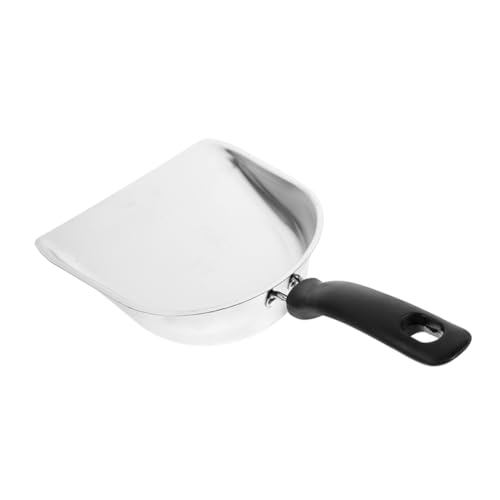 EXQUIMEUBLE recogedor de Acero Inoxidable Limpiador Escoba y recogedor Pala de Limpieza para Cocina recogedor de Escritorio Pala de Basura de Mano recogedor para el hogar Silver