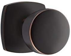 Emtek Passage Set, Urban Modern Rosette, Laurent Knob, Satin Brass