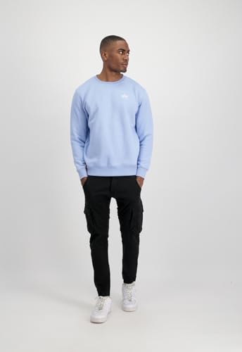 Alpha Industries Basic Sweater Small Logo Sweatshirt für Herren Light Blue – Ansicht 2