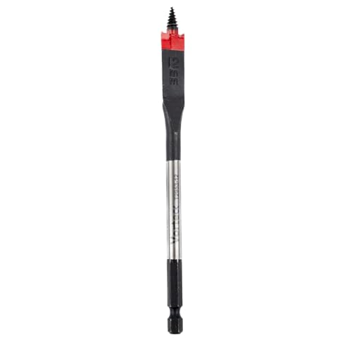 Image of C.K Tools Vorteck Fast Flat Wood Drill Bit 12mm x 152mm, Threaded Self-Driving Tip, Impact Rated 1/4" Hex Quick Lock Shank, Heat Treated Carbon Steel, Wood Plastic Composite CK T2953-12