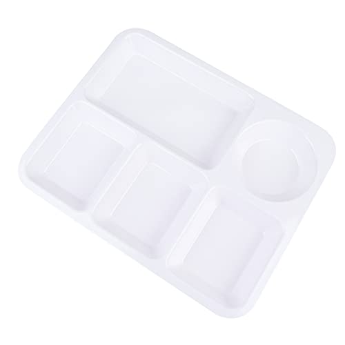 Cabilock Practical Anti-fall Rice Tray White Small Divided Plate Dish Protectors Plastic Separating Dish for Family