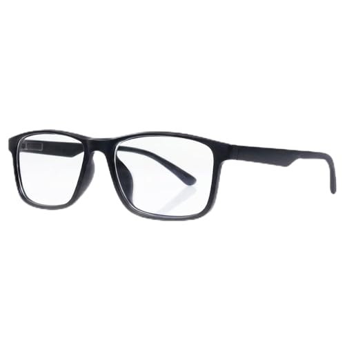 RAYBLOC UV Protection Glasses Blue Cut Blocking Harmful Rays Glasses for Men & Women Zero Power Computer Specs Eye Protection Lightweight Frame with Case & Cleaning Cloth (Black, Matte)