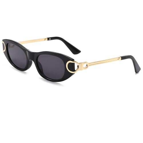 Oval Cat Eye Sunglasses Women Men Retro Small Cute Trendy Sunglasses 90s Vintage Shades