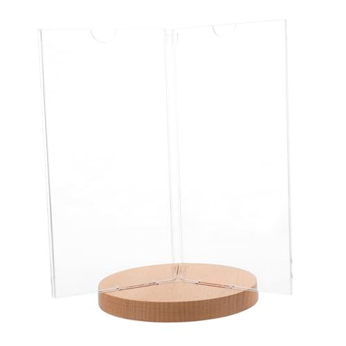 NUOBESTY Acrylic 6-sided Rotating Stand Menu Display Stand Rotatable Menu Sign Base