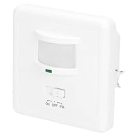 Miratic Bewegungsmelder Innen Unterputz Bewegungsmelder PIR für 3-Draht-Installation in Elektrogehäuse Ø60 Max. Last 1200W und 300W für LED Winkel und Erfassungsbereich 160°/Max. 9m