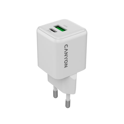 Canyon Chargeur Mural CU20AC GaN 20 W PD, 2 Ports (USB-A/USB-C)