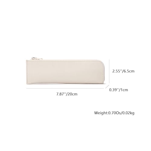 Image of Oxford Pencil Case Slim Pencil Pouch Durable Zipper Stationery Bag Small Travel Use(Cream /Oxford)
