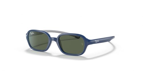 Ray-Ban Junior RJ9074S Sunglasses, Blue On Rubber Grey/Dark Green, 39 mm - image 1