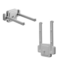 INCREWAY 2pcs Double Hook Coat Hook Towel Hooks Space-Saving Hanger with Retractable Hooks to Hang Coats, Scarves, Purses and More,Grey