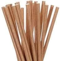 50 Biodegradable Paper Straws, Brown and Disposable Straws