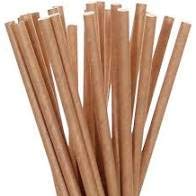 Lot de 50 pailles en papier biodégradables marron et jetables