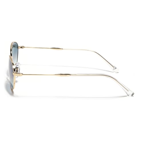 Image of Voyage Oval Polarized Sunglasses for Men & Women (Black Lens | Grey Frame - MG7625)