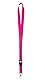 Karteo Schlüsselband pink mit Karabinerhaken und Schnalle [1 Stück] 20 mm Lanyard Ausweishalter zum Umhängen von Ausweishüllen Kartenhüllen Schlüssel