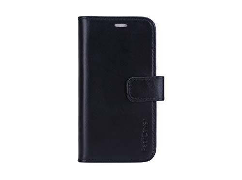 RADICOVER - Radiationprotected Mobilewallet Leder iPhone 12 Mini Exclusive 2in1 Magnetcover - Schwarz