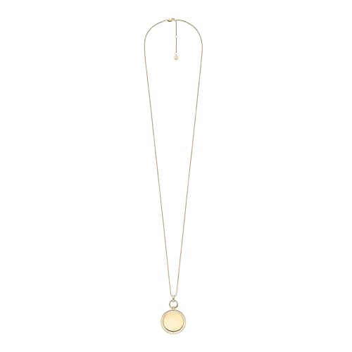 Image of Fossil Women's Gold-Tone Stainless Steel Pendant Chain Necklace for Women