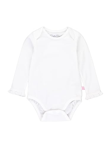 RuffleButts Baby/Toddler Girls Knit Long Sleeve Ruffle Layering Bodysuit with Snaps