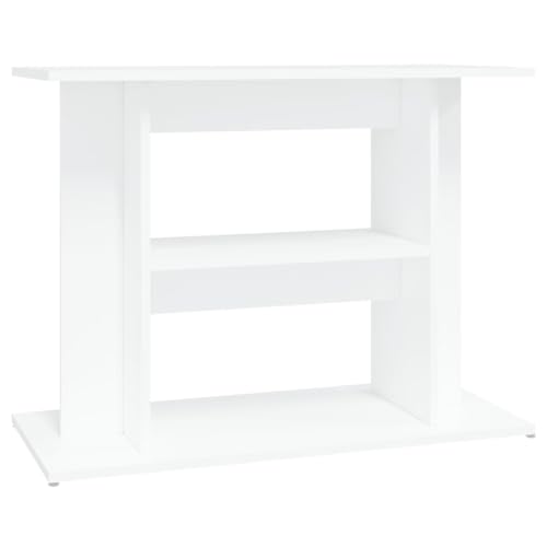 vidaXL Supporto Acquario 80x35x60cm in Legno Multistrato Bianco Lucido (833577)