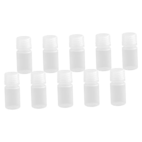 DINHEAROM 10pcs Acid Alkali Resistant Bottles Acid Container for Lab Juice Bottles Caps