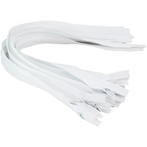 Trimz Zip-10pc White Invisible zips-Size, 60cm Cover