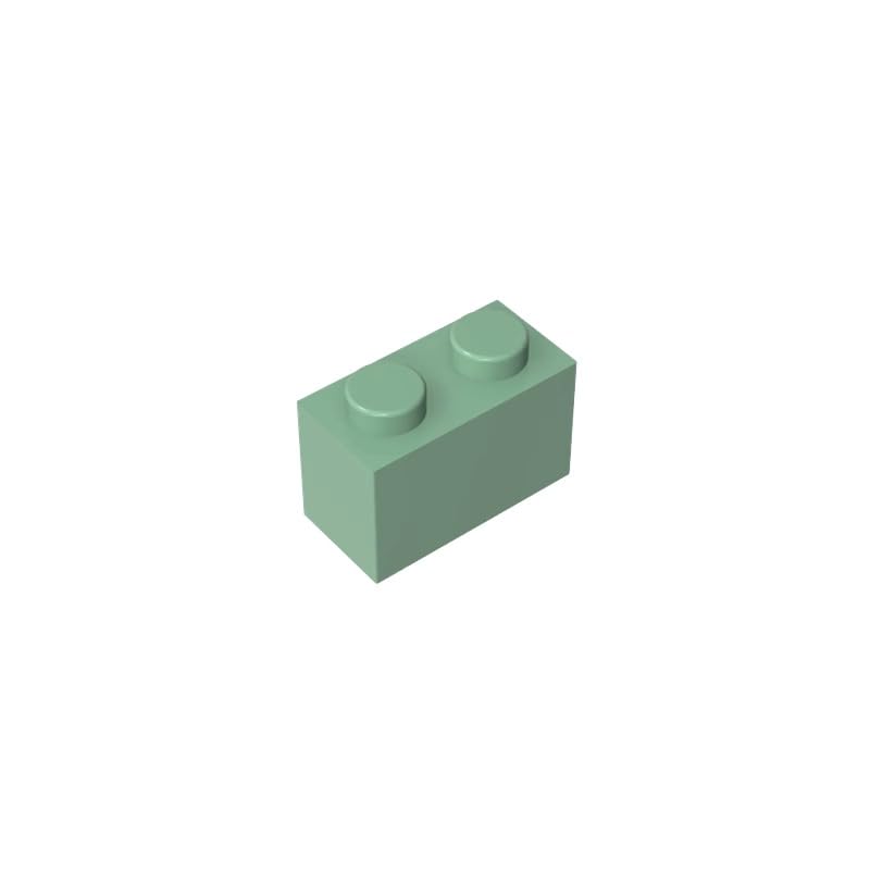 3004 Basic Bricks Brick 1x2 50 Pieces GDS-532 Compatible with Lego Building Blocks Color:Sand Green โ image 1