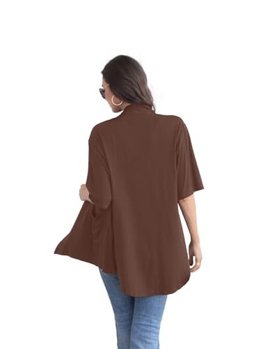 Image of ADANIKI Women 2026 Summer Lightweight Cardigan, Short Sleeve Open Front Casual Trendy Womens Kimono Cover Up with Pocket
