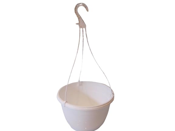 The Flowerpot Men 27CM PLASTIC HANGING POTS BASKETS PLANTERS X3 (x3, White)