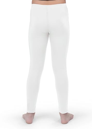 Silky Toes Little and Big Girls Premium Cotton Leggings White 33