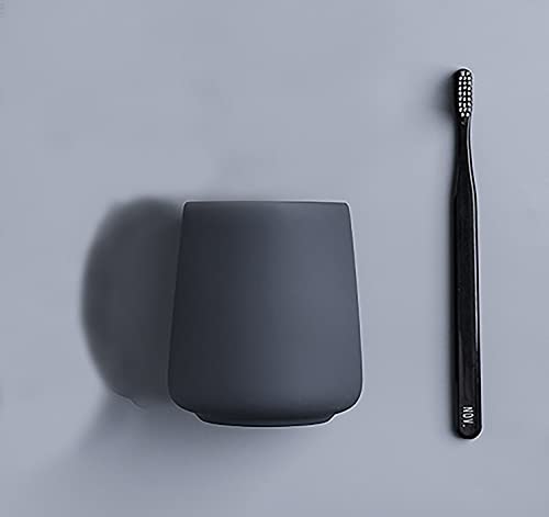 Matte Toothbrush Holder For Bathroom,Tooth Brush Holder,Modern Ceramic Toothbrush Cup As Toothpaste Holder,Bathroom Cup,Makeup Brush Cup (Grey) #TOP1