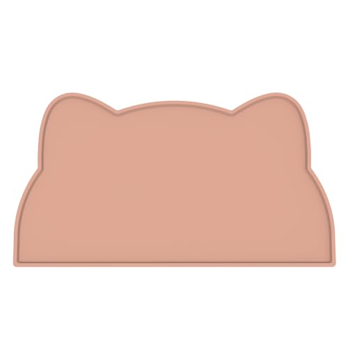 Cat Food Mat, Silicone Non Slip Dog Bowl Mat Waterproof Cat Feeding Mat Stop Food Spills and Water Messes Out to Floor Pet Food Mat (Tea Rose, 17" x 10")