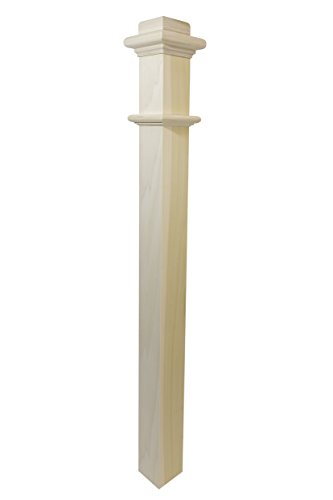 962 - Wood Box Newel - Plain Style - 48 Inch - Sleek Minimalist Design - Staircase Post - Paint-Grade (Poplar) #TOP8