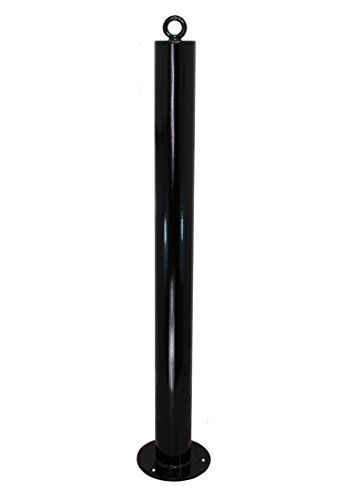 Image of Black 76mm Bolt Down Steel Bollard