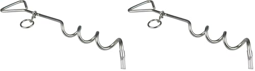 Windhager Piquet d'Ancrage au Sol en Spirale - Piquet pour Laisse de Chien - Spirale pour Le Jardin - 41 cm x 8 mm - Argenté (Lot de 2)