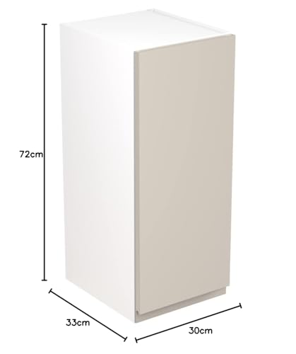 KITCHEN KIT Flatpack Bridging Wall Cabinet - Screwless Quick Build Kitchen Unit - J-Pull Door - Wall Mounted Unit - 300x720mm - Light Grey Gloss - Image 3