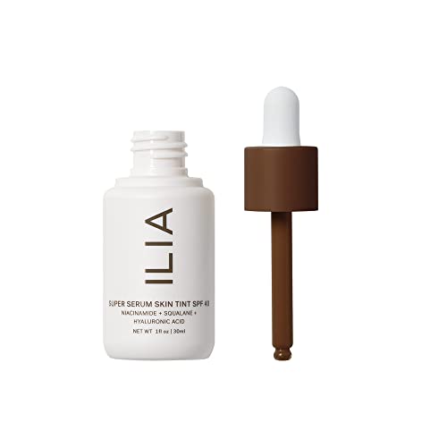 ILIA - Super Serum Skin Tint SPF 40 | Non-Comedogenic, Vegan, Lightweight to Help Against Blue Light, + Pollution while Hydrating, Smoothing, + Refining (Perissa ST17.5, 1 fl oz | 30 ml)