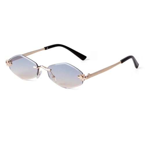 Lunettes de soleil luxe en métal sans monture de haute qualité et verres de protection UV