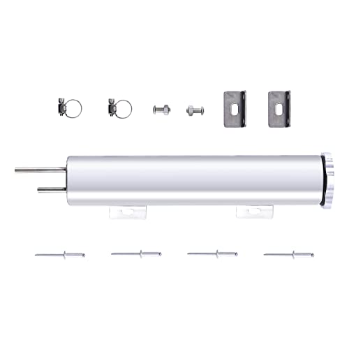 FGJQEFG 2 x 10 Inches Universal Radiator Coolant Overflow Puke Tank Bottle Catch Can Polished Stainless Steel with Twist Cap 12 Ounces