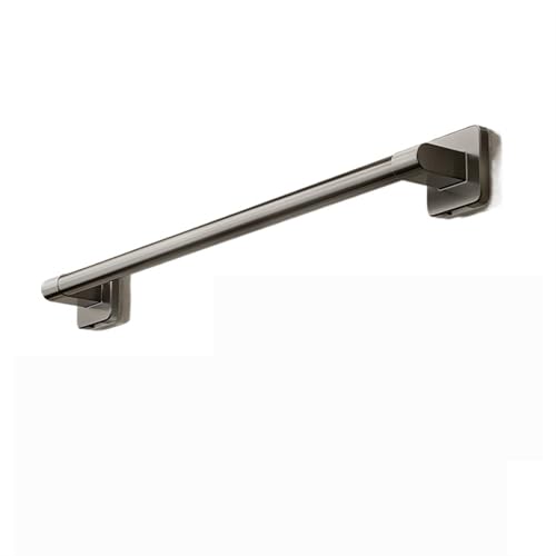 Étagère et barre à serviettes murale sans perçage gris 40 cm - 2